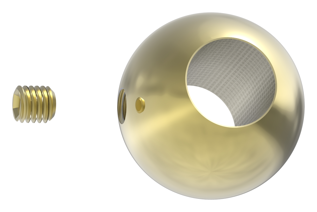 Messingkugel Ø 25mm mit DG-Bohrung 12,2mm