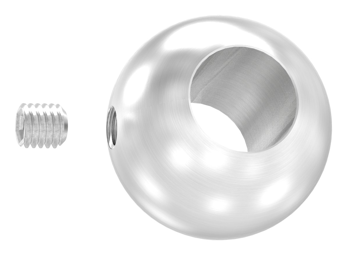 Vollkugel Ø 25mm mit DB 12,2mm und Madenschr., V2A