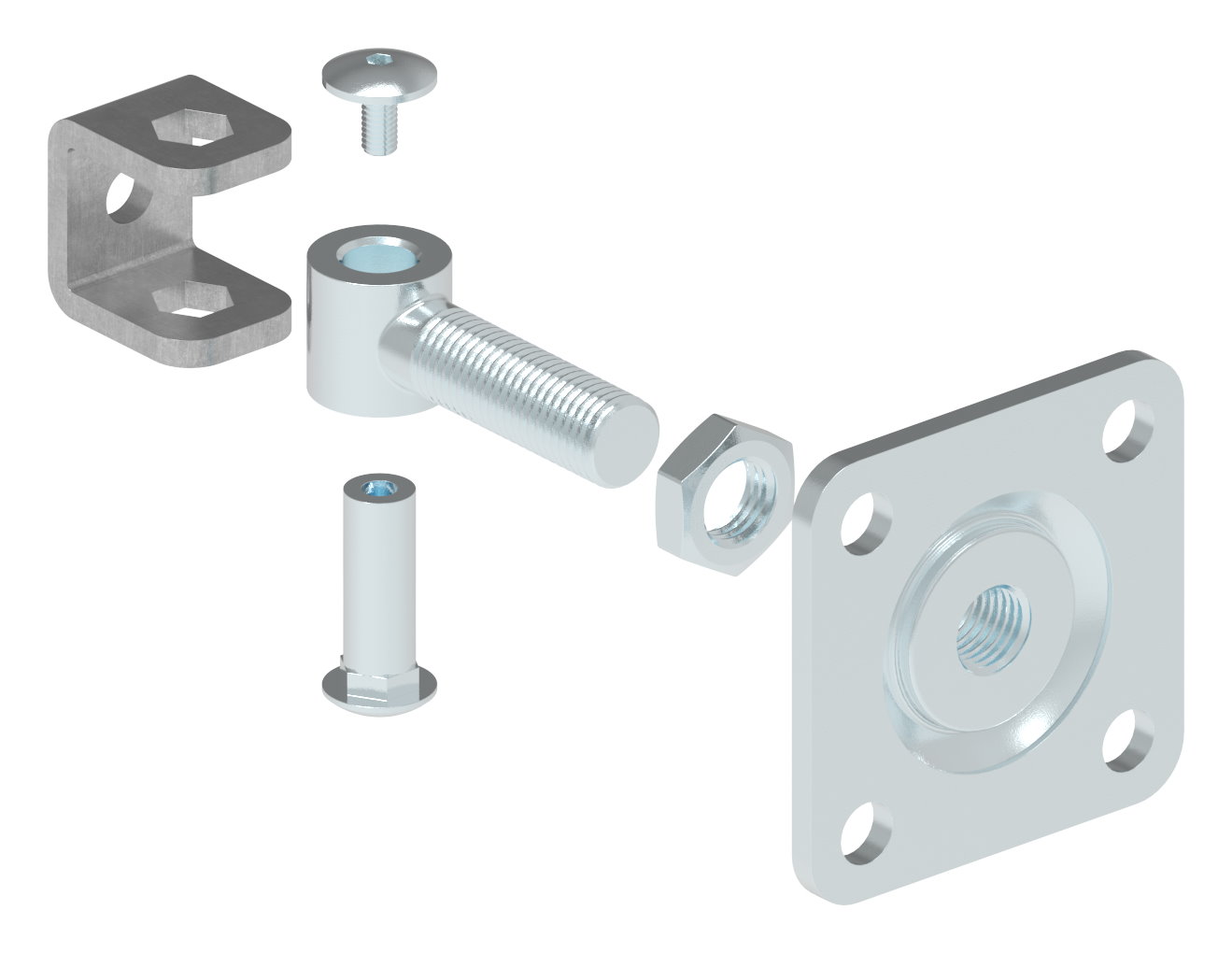 Torband M16 mit verstellbarer Platte, galvanisch verzinkt