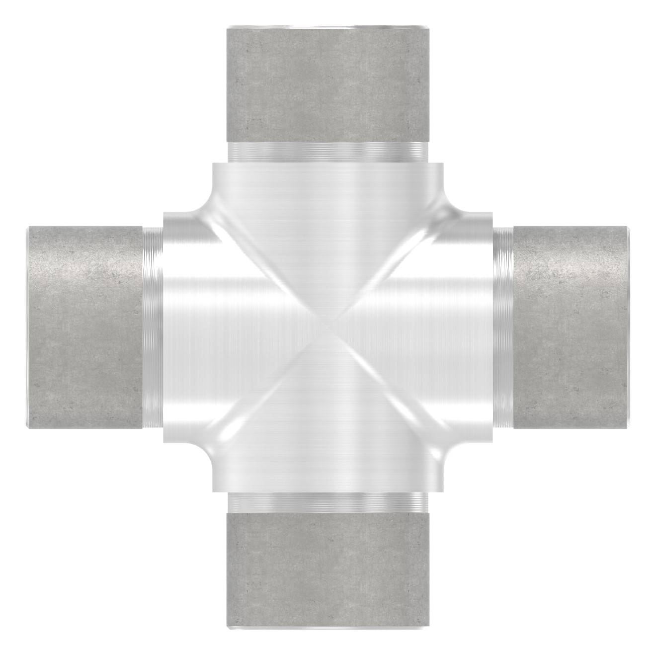 Kreuzstück, für Rohr 33,7x2,0mm, V2A