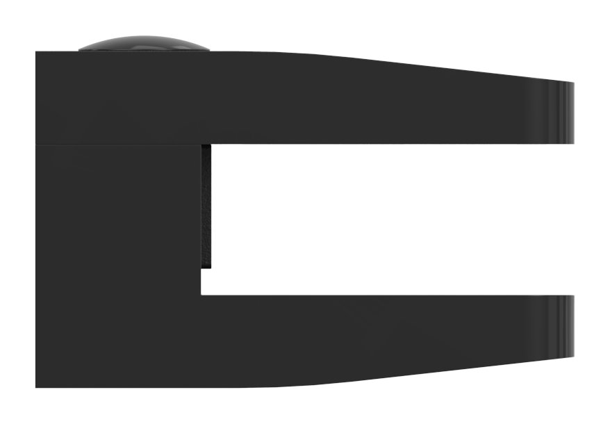 Glasklemme Mod. 14, Anschluss: gerade, Zink roh pulverbeschichtet RAL 9005 glänzend