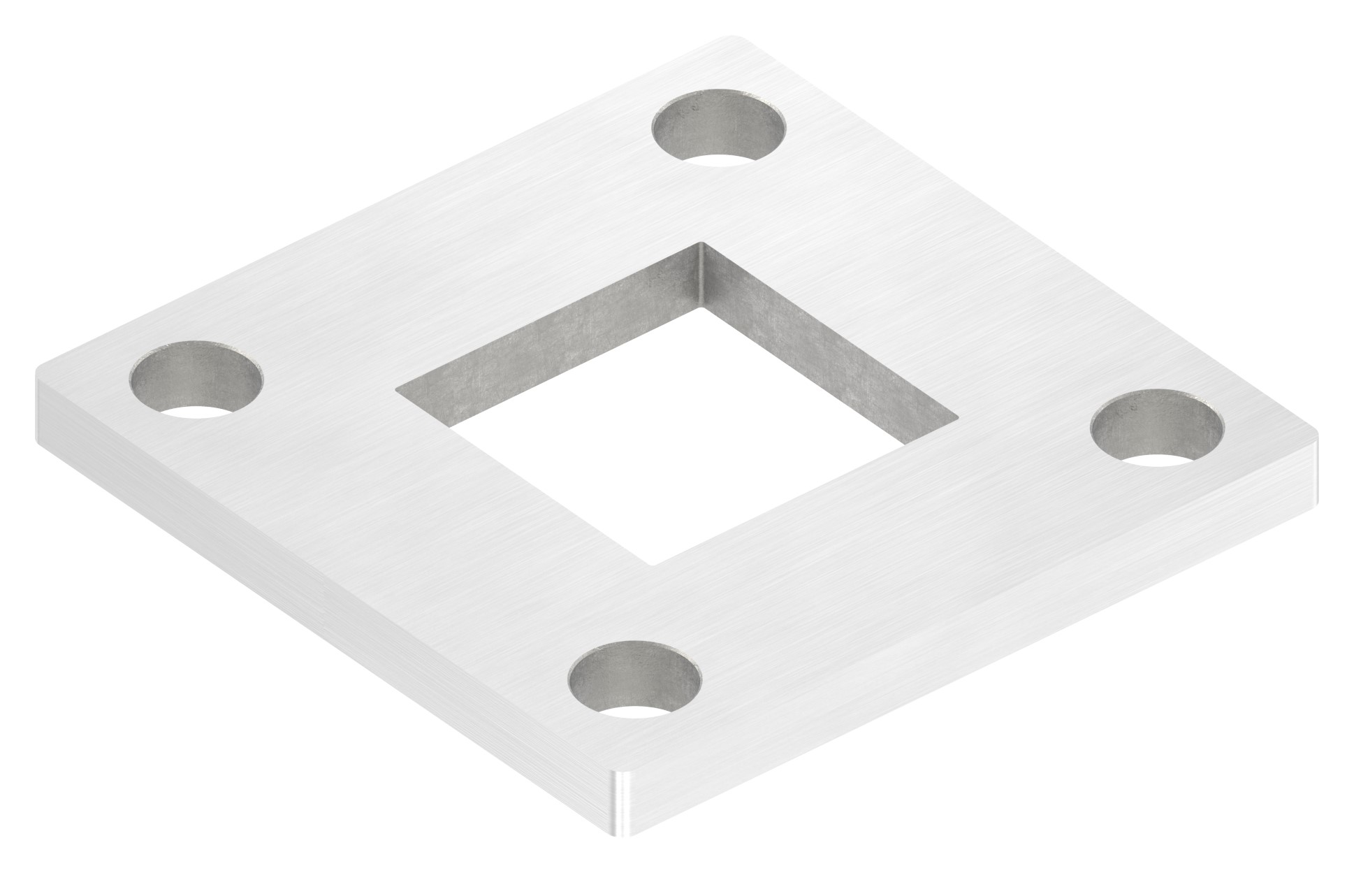 Ankerplatte, 92x92x8mm, mit Längsschliff, V2A