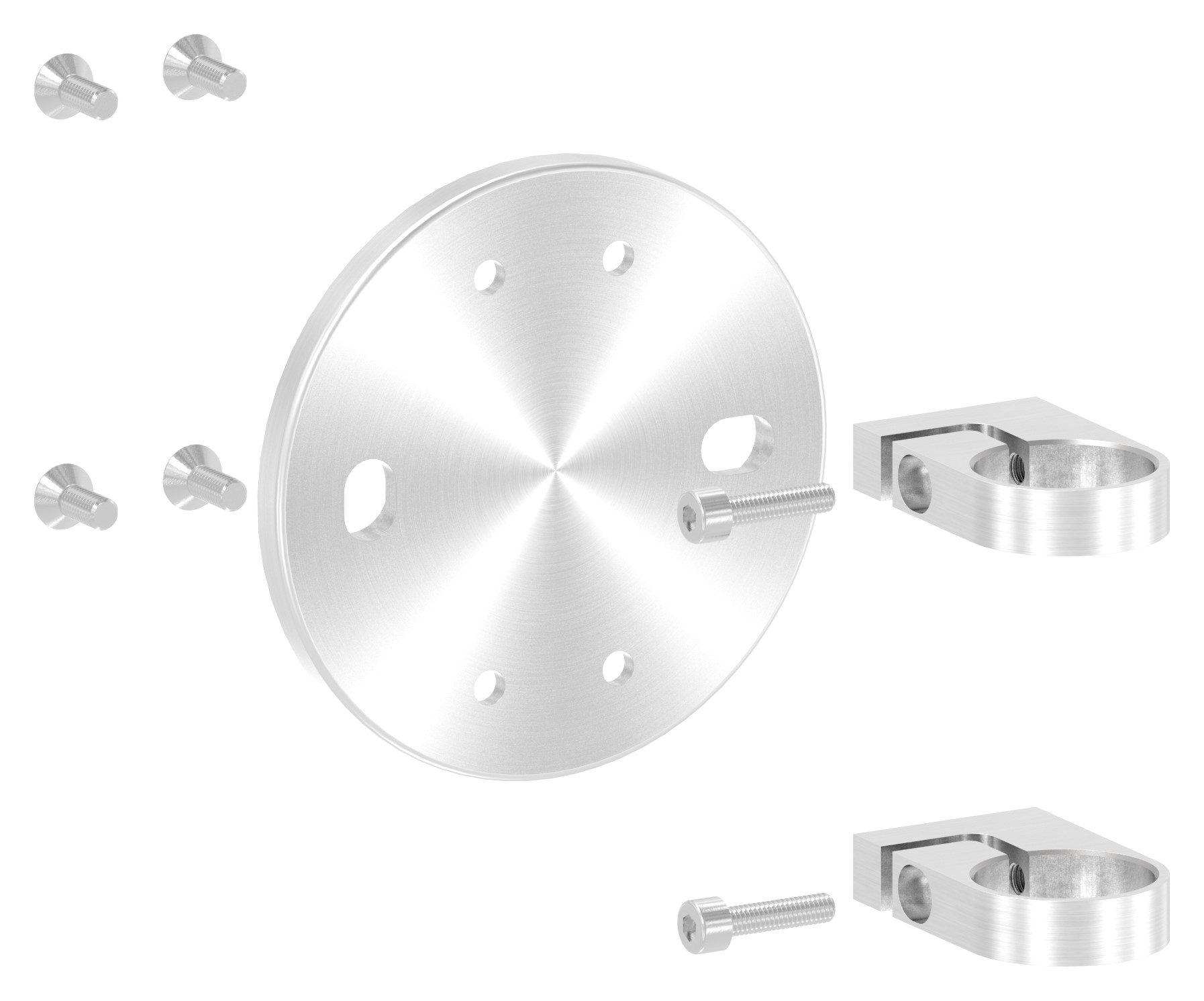 Wandbefestigung für Geländerpfosten 42,4mm, V2A