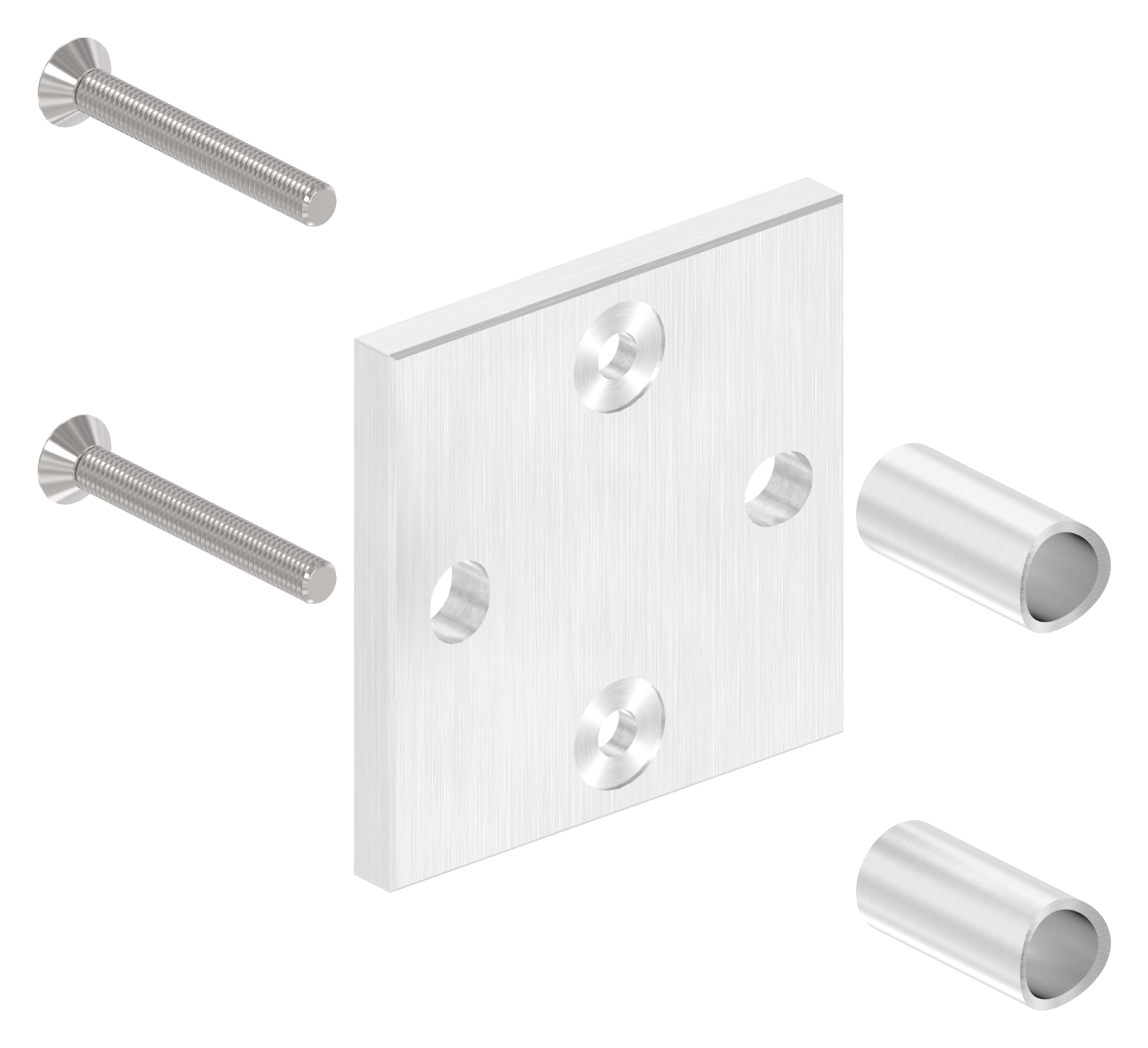 Wandbefestigung für Geländerpfosten 42,4mm, V2A