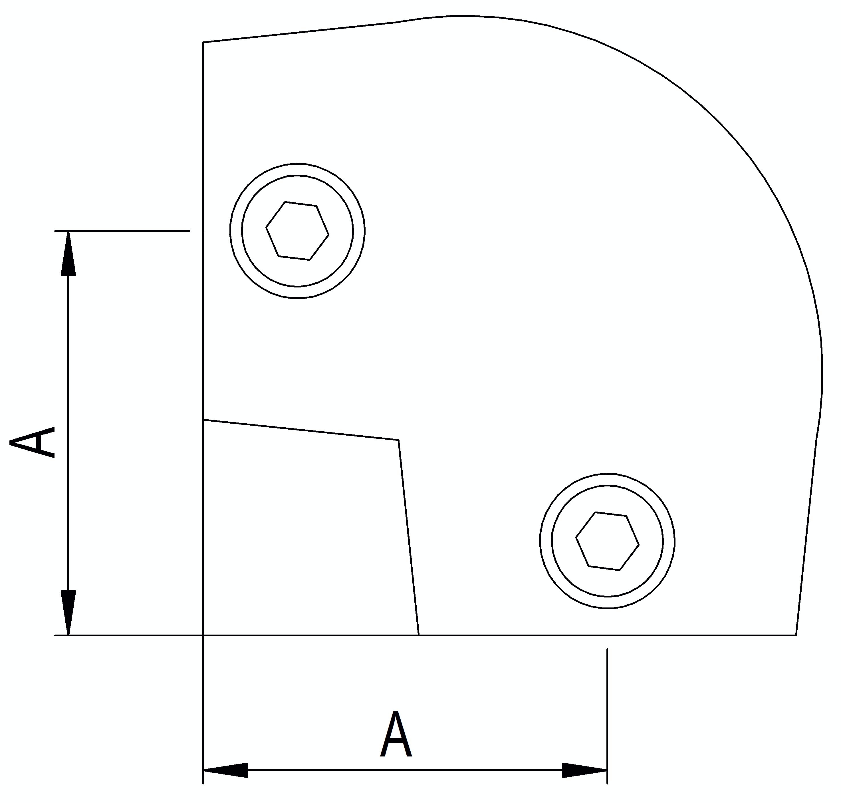 Rohrbogen 90°, schräg, variabel, für Rohr Ø 48,3mm