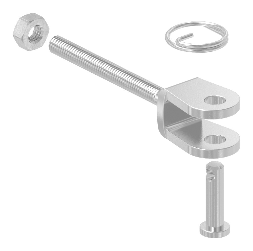 Gabelterminal mit Außengew. M4 rechts, V4A