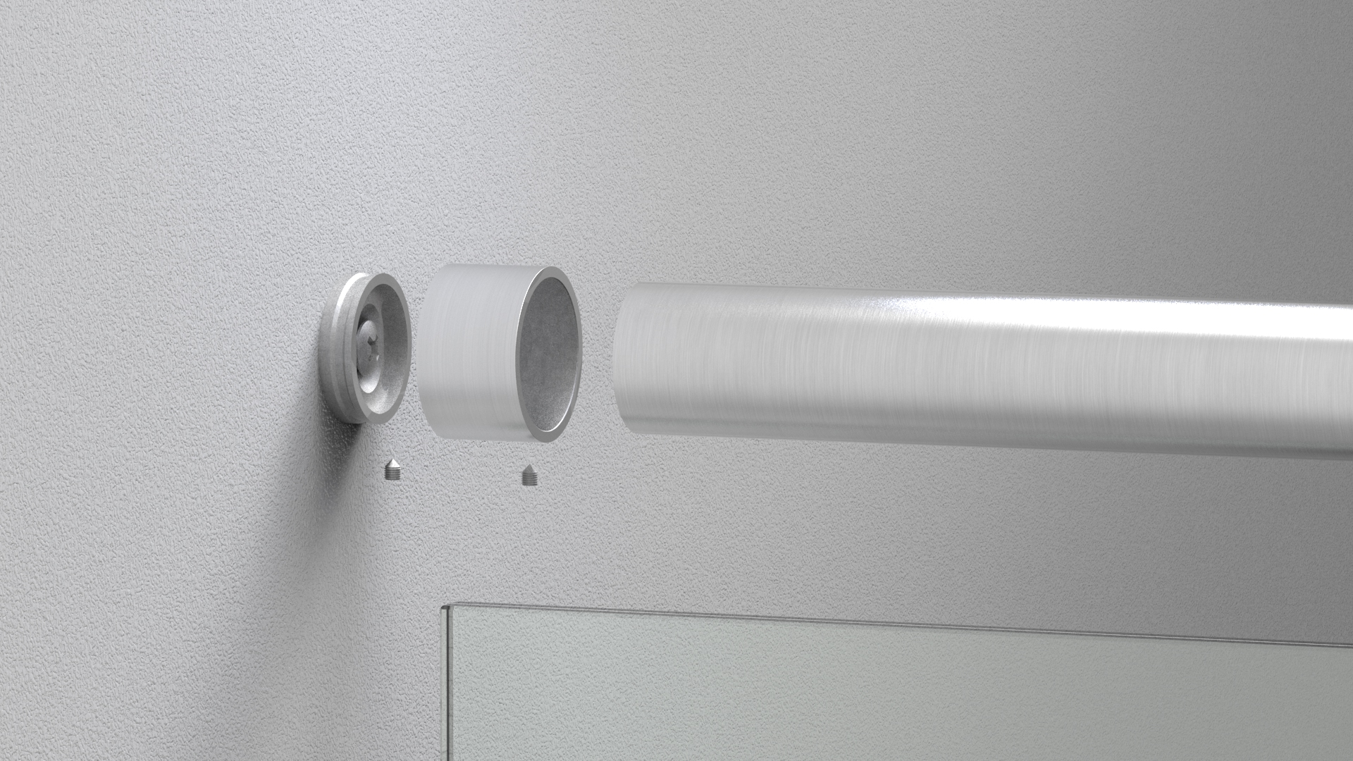 Wandbefestigung für Rohr 33,7mm, V4A