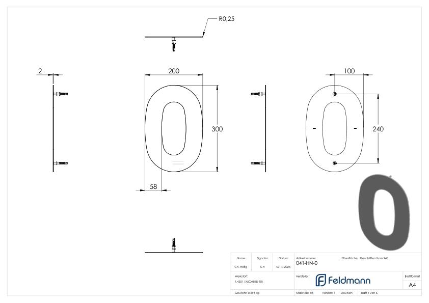 Hausnummer 0 - "groß", V2A