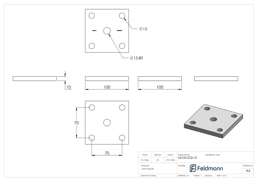 Ankerplatte 100x100x10mm