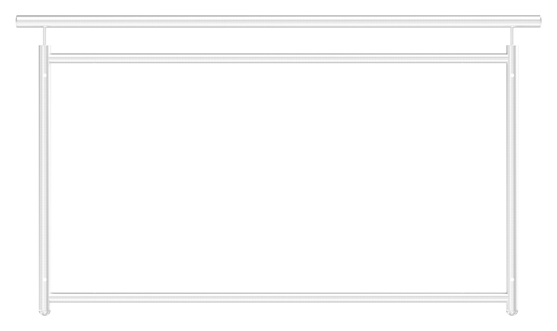 Französisches Balkongitter, gerade, Breite 1,6m, V2A