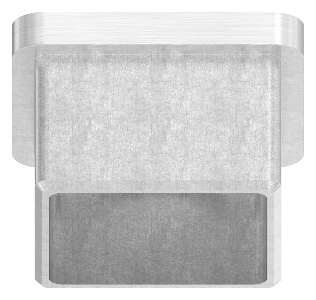 Einsteckkappe mit Bohrung Ø 12mm für Rohr 40x40x3,0mm, V2A