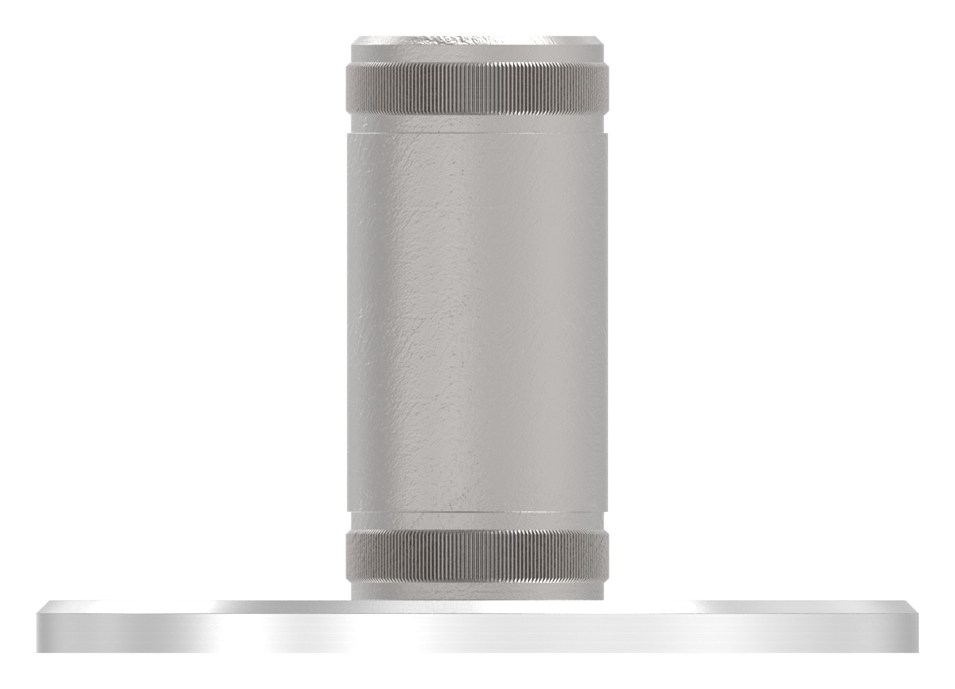 Wand- und Bodenanker mit Rändelung, für Rohr 33,7x2,0mm, V2A