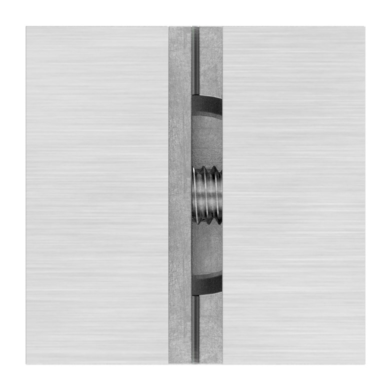 Halter für quadratisches Klemmprofil 20x20mm, Anschluss: 42,4mm, V2A