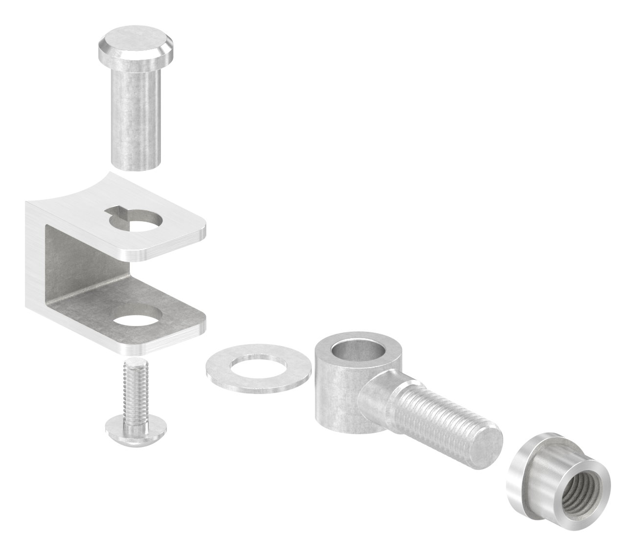 Torband mit Gewindehülse M12 für Rohr 42,4mm, V2A