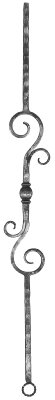 Zierstab 13x13mm, gehämmert, H: 900mm