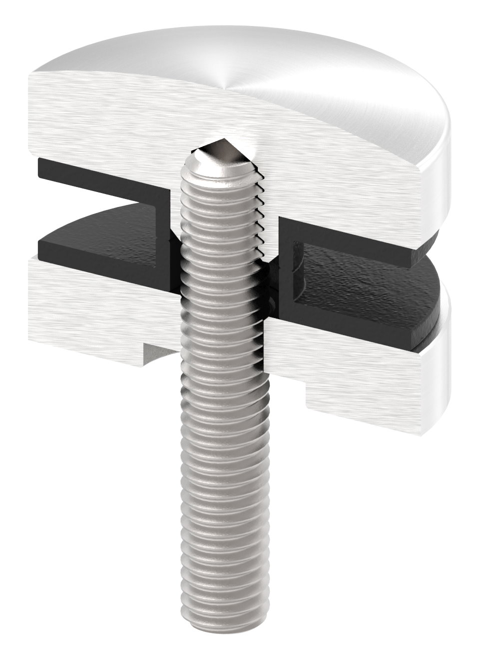 Glaspunkthalter 40mm, Anschluss: 42,4mm, V2A