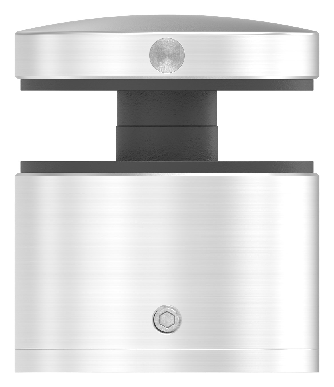 Glaspunkthalter 52mm, flach, verstellbar, V2A