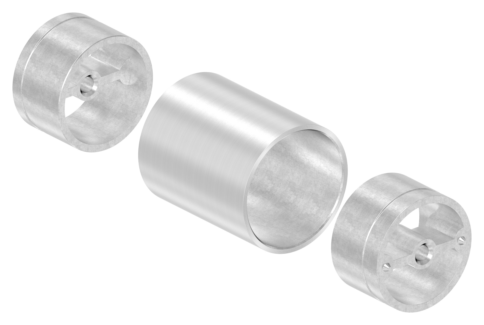Verbinder für 42,4mm Holzhandlauf, V2A