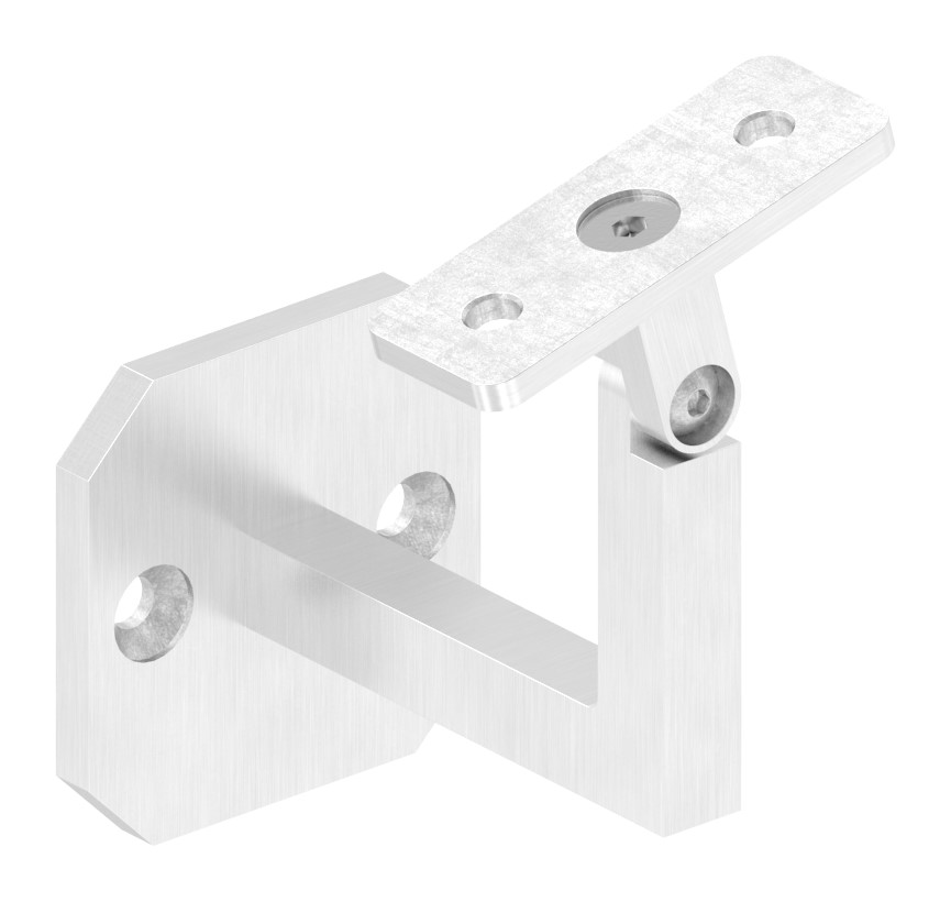 Handlaufhalter eckig mit gerader Handlaufanschlussplatte (Ronde und Bügel verschweißt), V2A