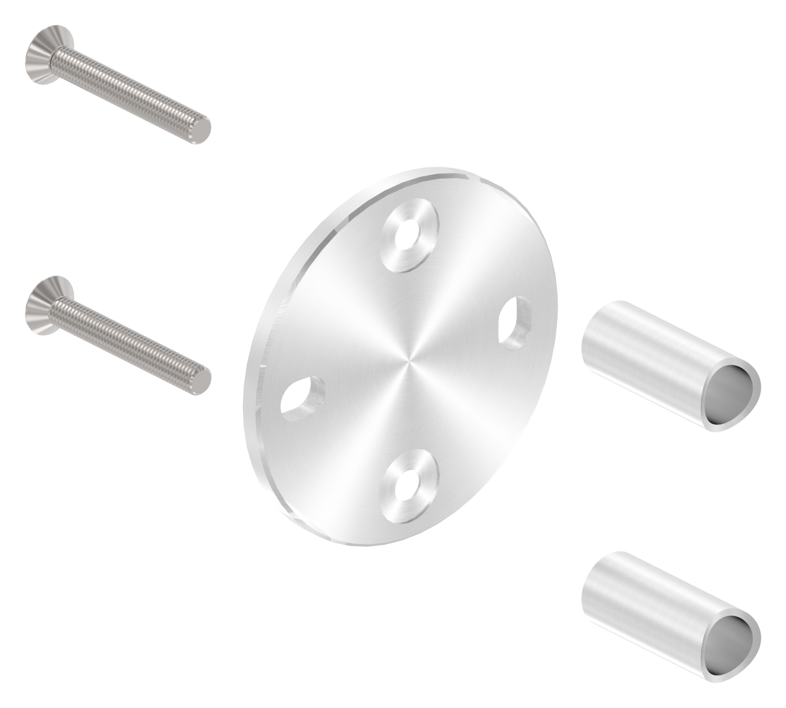 Wandbefestigung für Geländerpfosten 42,4mm, V2A