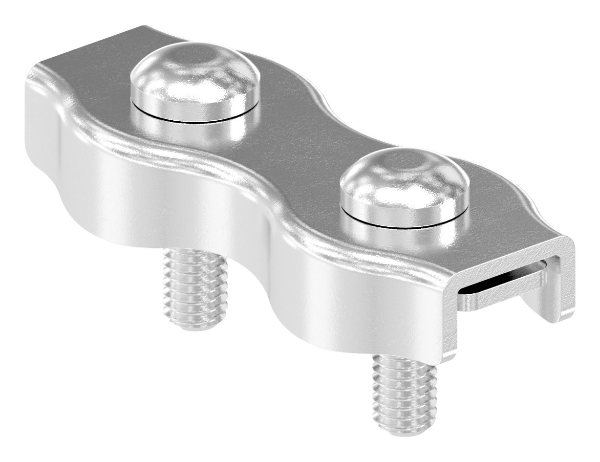 Duplexklemmen für Seil 6mm, V4A Duplexklemmen für Seil 6mm, V4A
