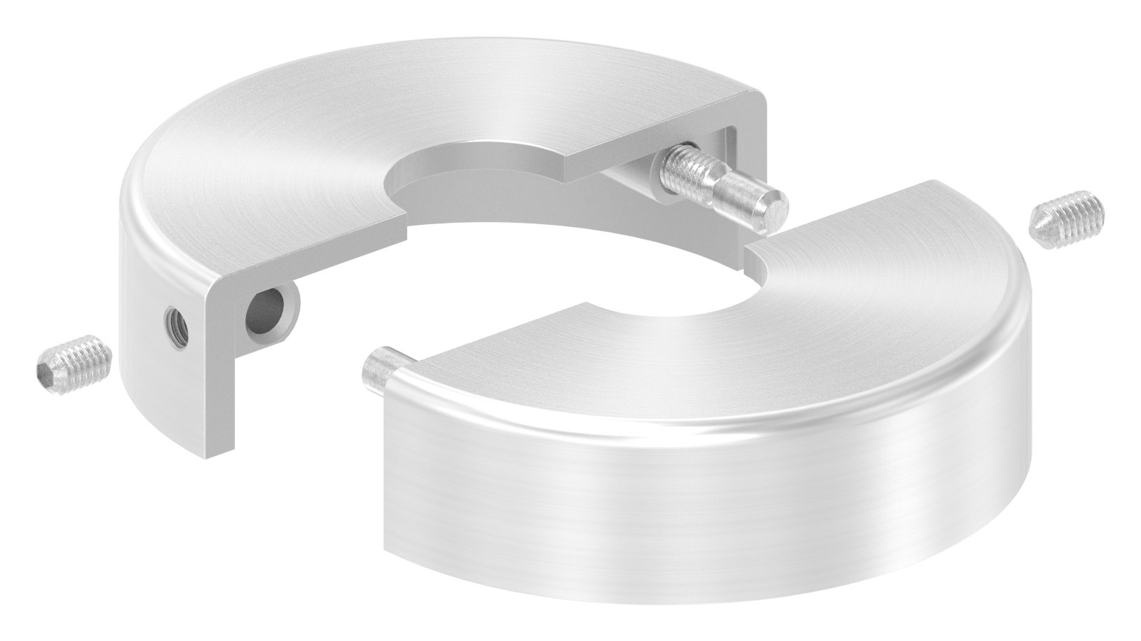 Abdeckrosette, 45x12mm, Bohrung 12,5mm, zweiteilig, V2A