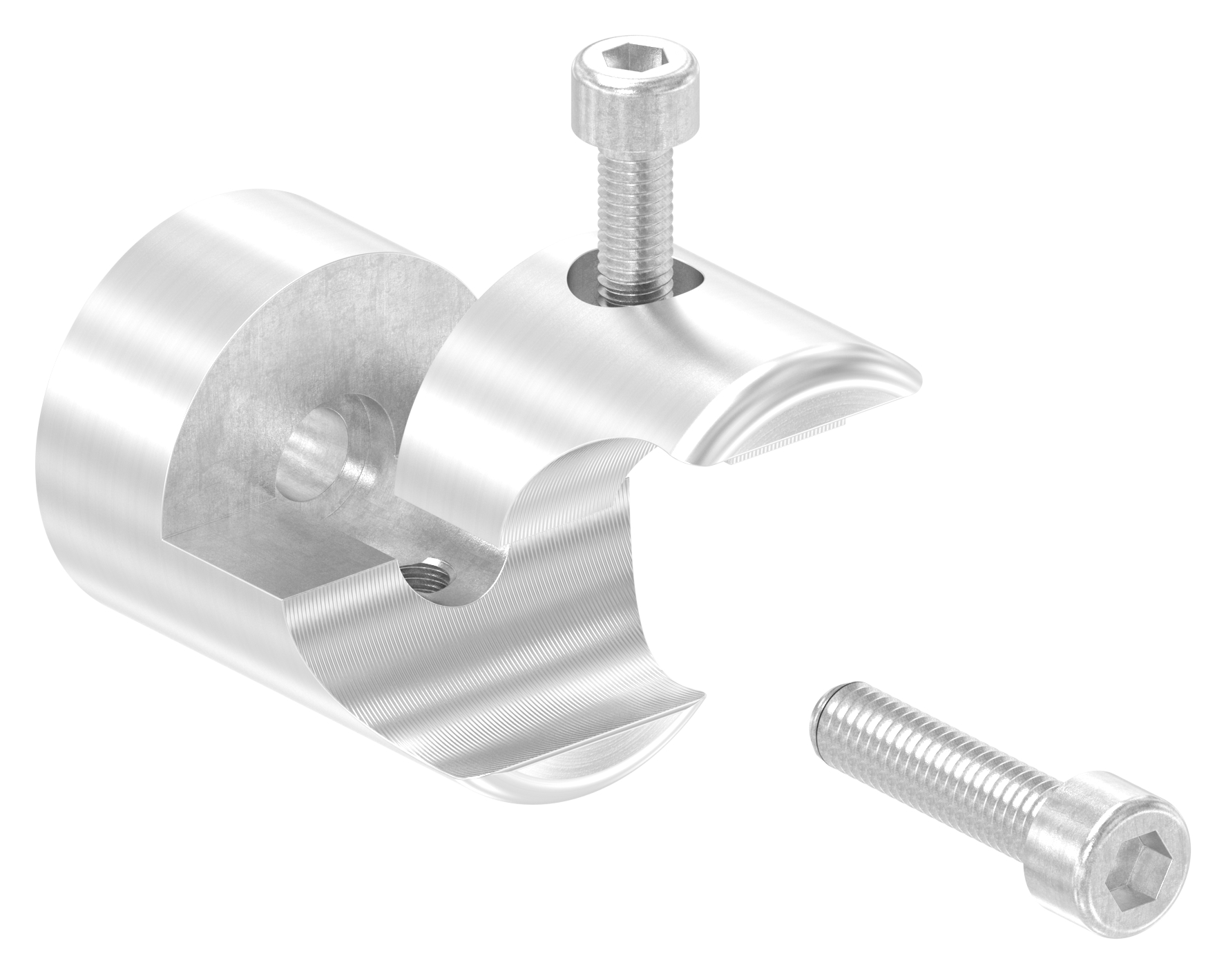 Halter für rundes Klemmprofil 21,3mm Anschluss: flach, V2A