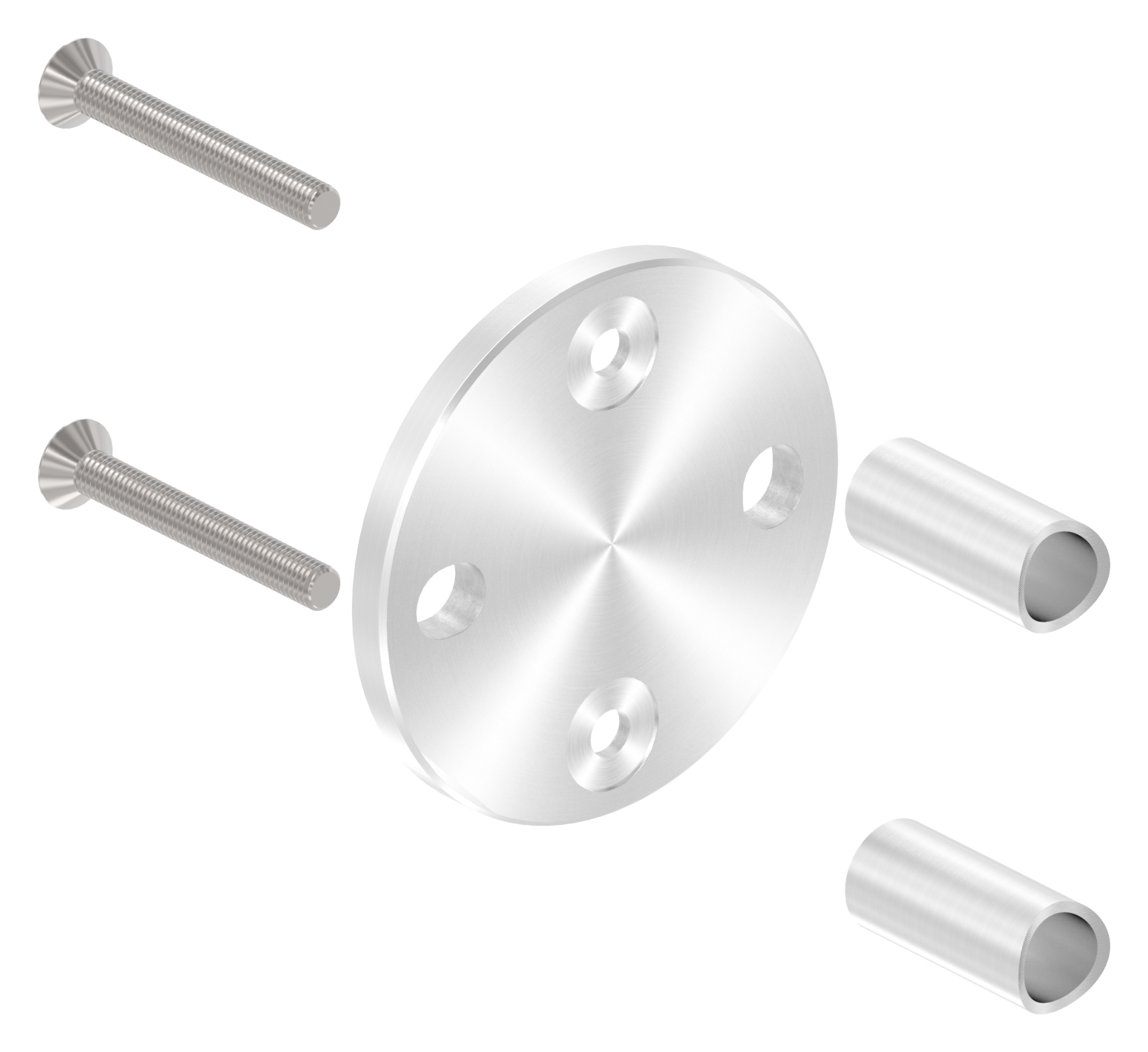 Wandbefestigung für Geländerpfosten 42,4mm, V2A