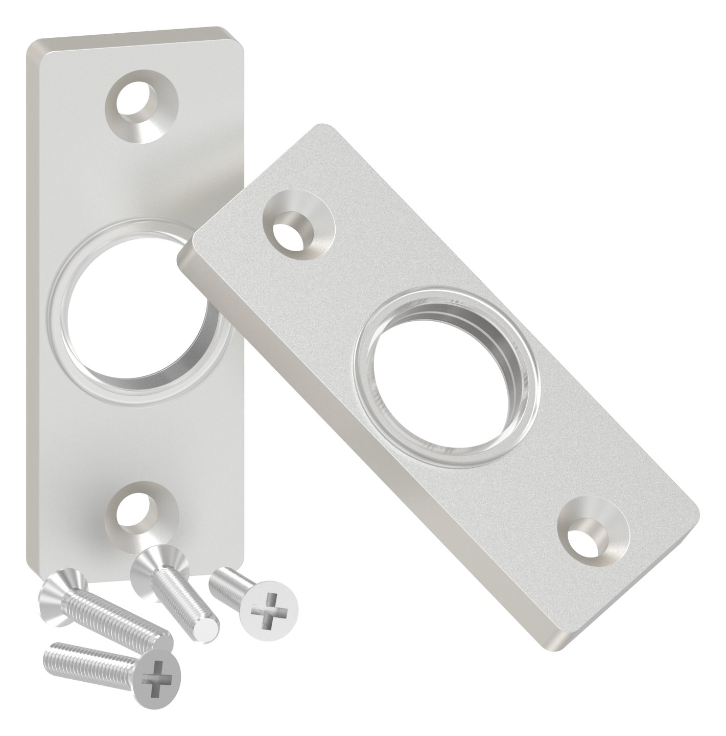 Drückerrosette Alu eckig (Paar)