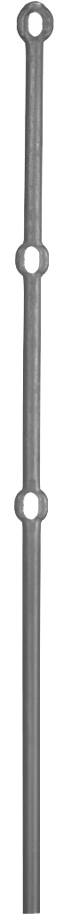 Pfosten aus 25mm rund, H: 1200mm, 3x gelocht