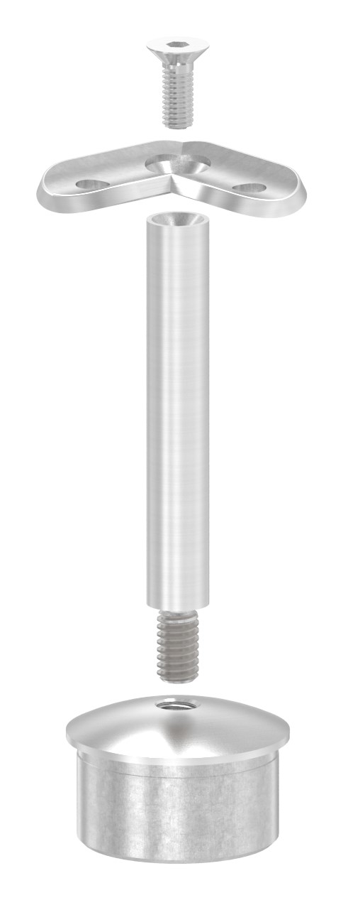 Rohrabschlussstopfen für Rohr 42,4x2,0mm, Haltepl. 42,4mm 90°, V2A