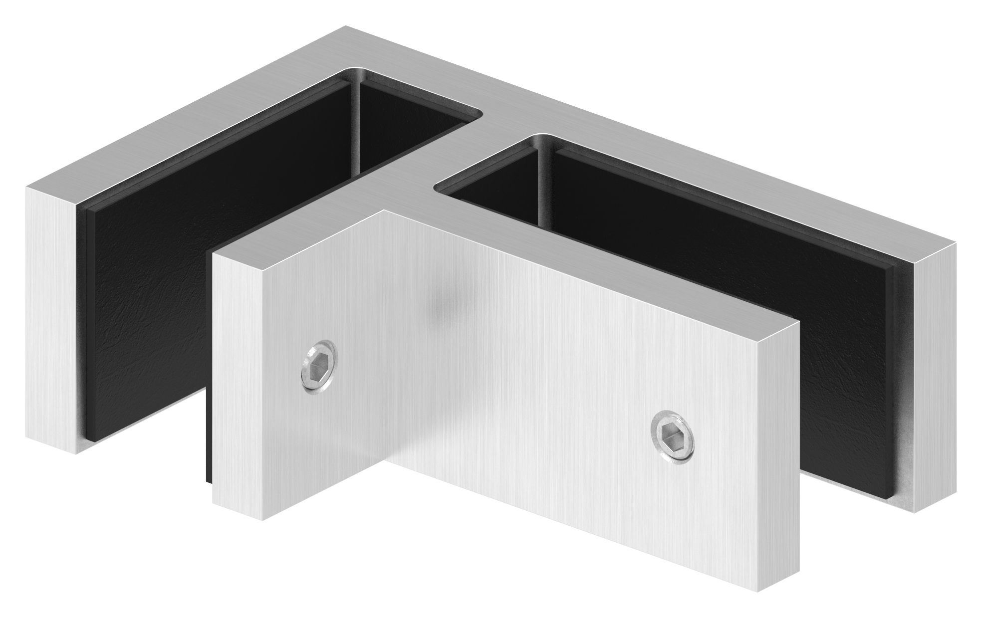 Glasverbinder 90°, für Glas 12 - 12,76mm, V4A