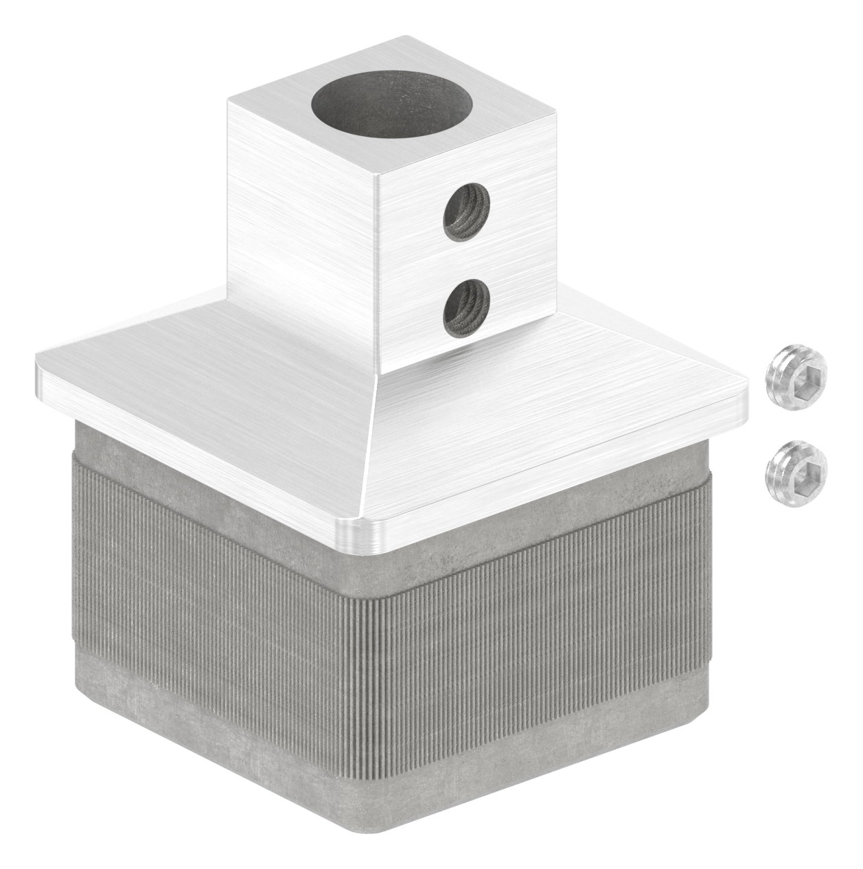 Stopfen für 40 x 40 x 2,0mm mit Bohrung 12,2mm, V2A