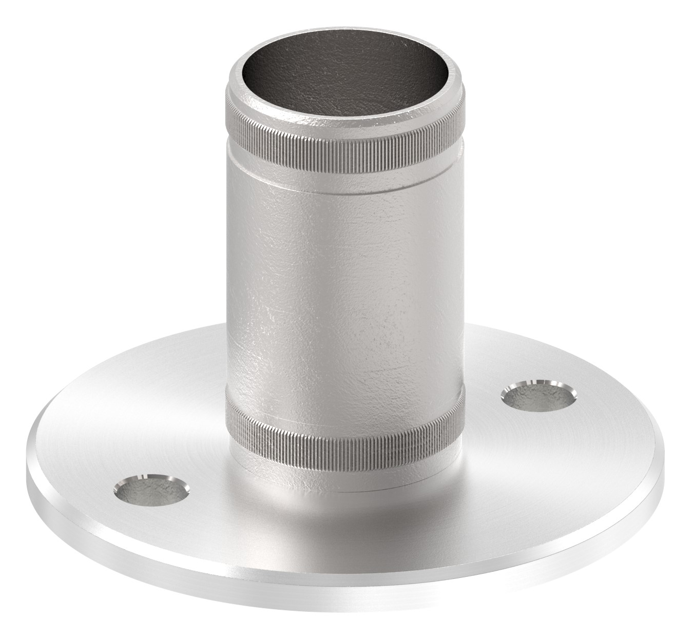 Wand- und Bodenanker mit Rändelung, für Rohr 42,4x2,5mm, V2A