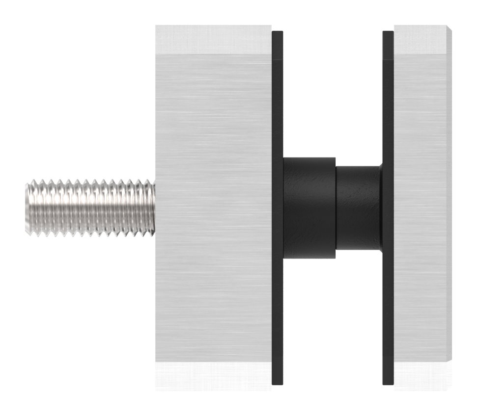 Glaspunkthalter 63x63mm, flach, V2A