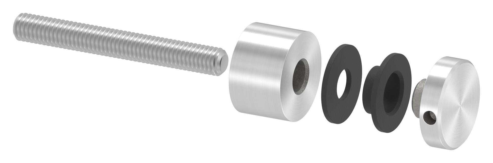 Glaspunkthalter 16mm, Anschluss: flach, V2A