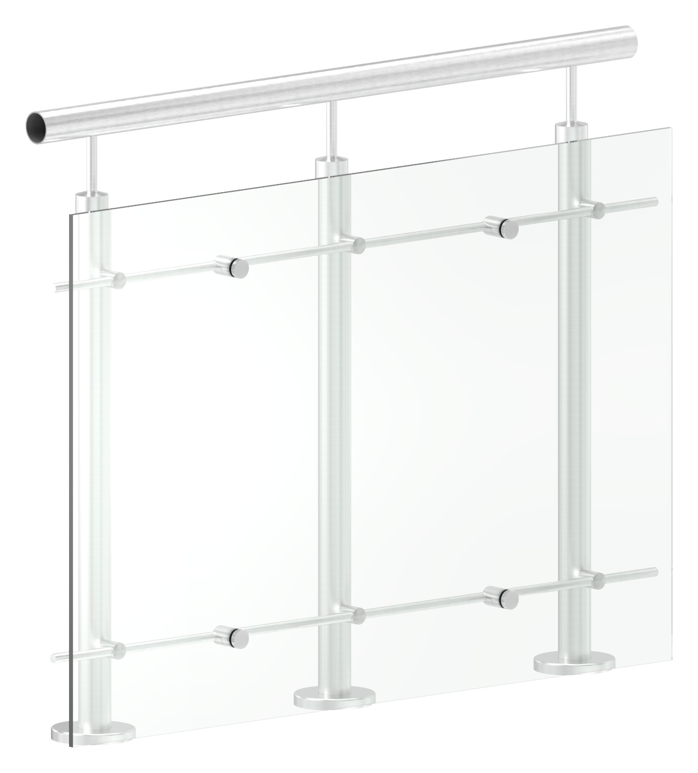 Klemmhalter mit Querstab-Glashalter Ø 25mm, zur nachträglichen Montage, V4A