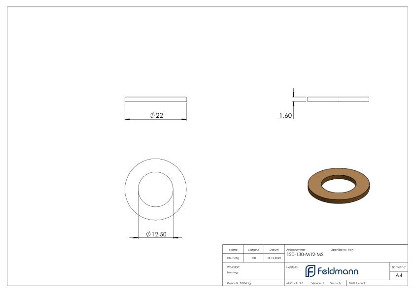 Messingscheibe von Torband 120/130-M12