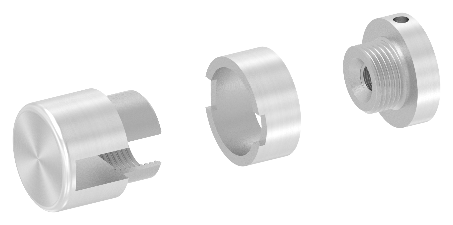 Brenk Grundhalter für Flachstäbe 20x8mm, ALU