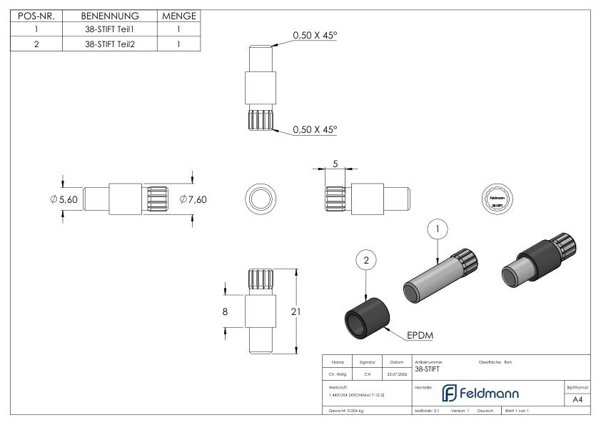Sicherungsstift für Mod. 38
