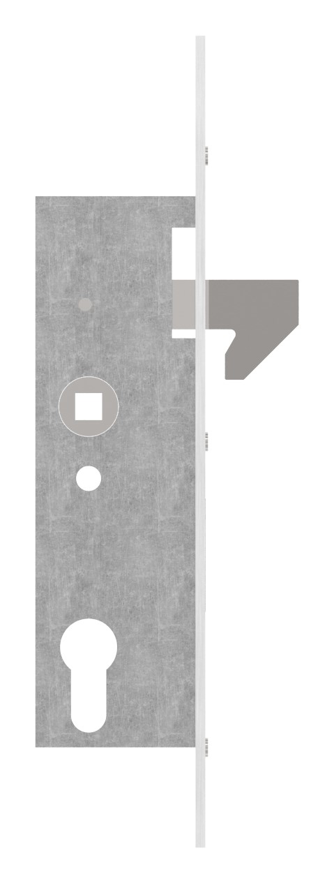 Rohrprofilschloss mit Hakenfalle verzinkt, mit Dornmaß 35mm
