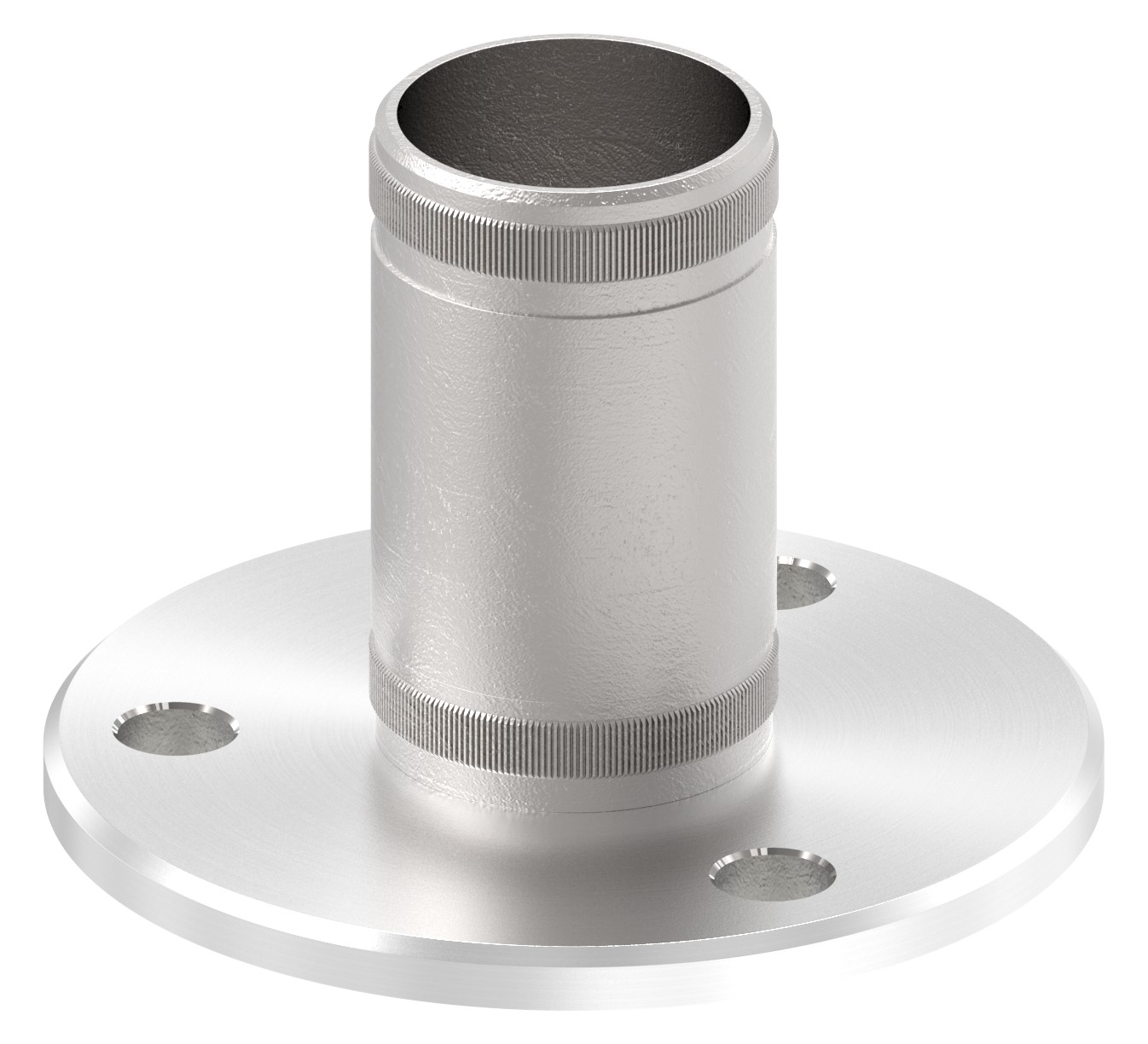 Wand- und Bodenanker mit Rändelung, für Rohr 42,4x2,0mm, V2A
