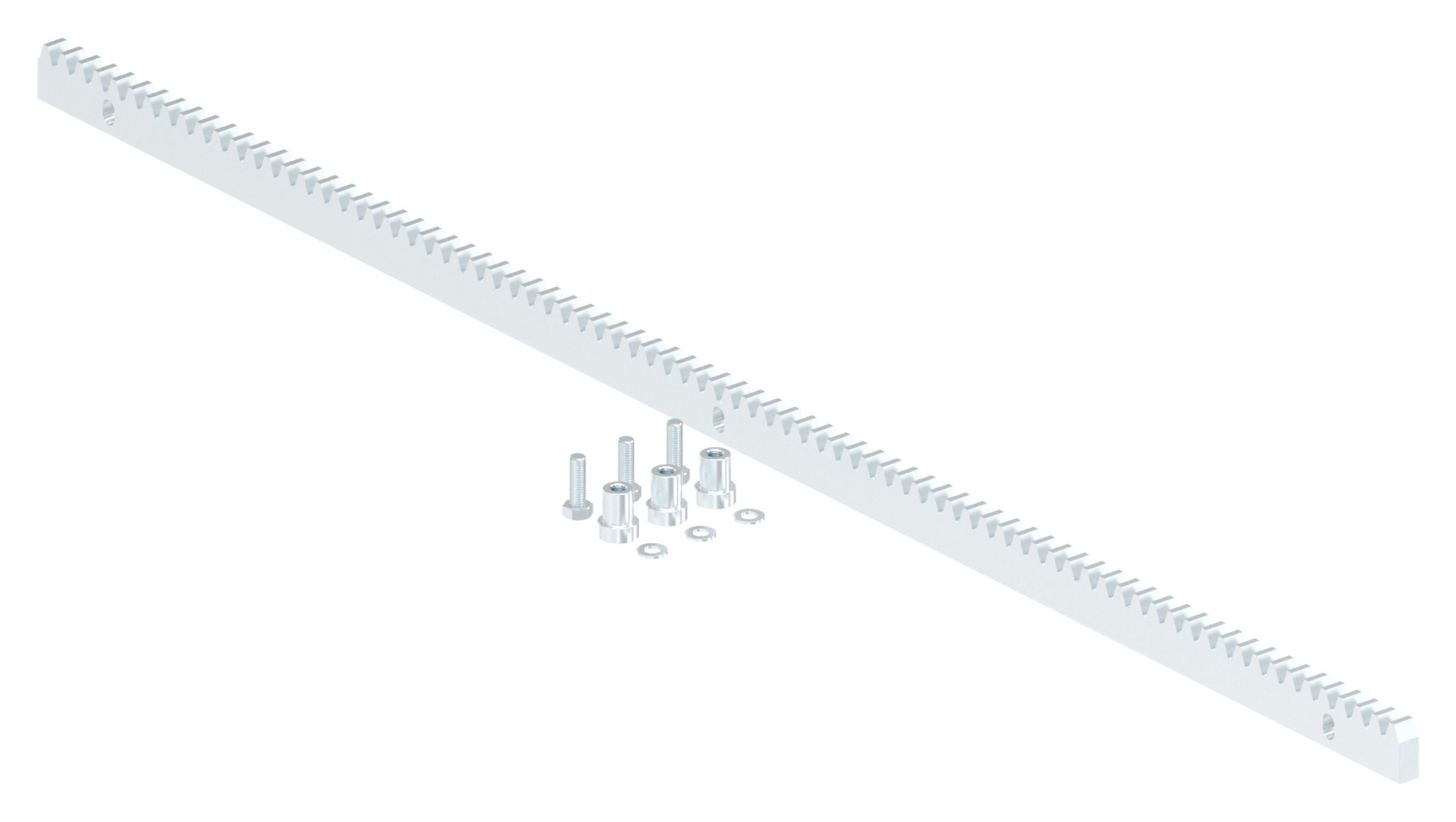 Zahnstange 30 x 12mm, Länge 1m, inkl. Befestigungsmaterial, verzinkt