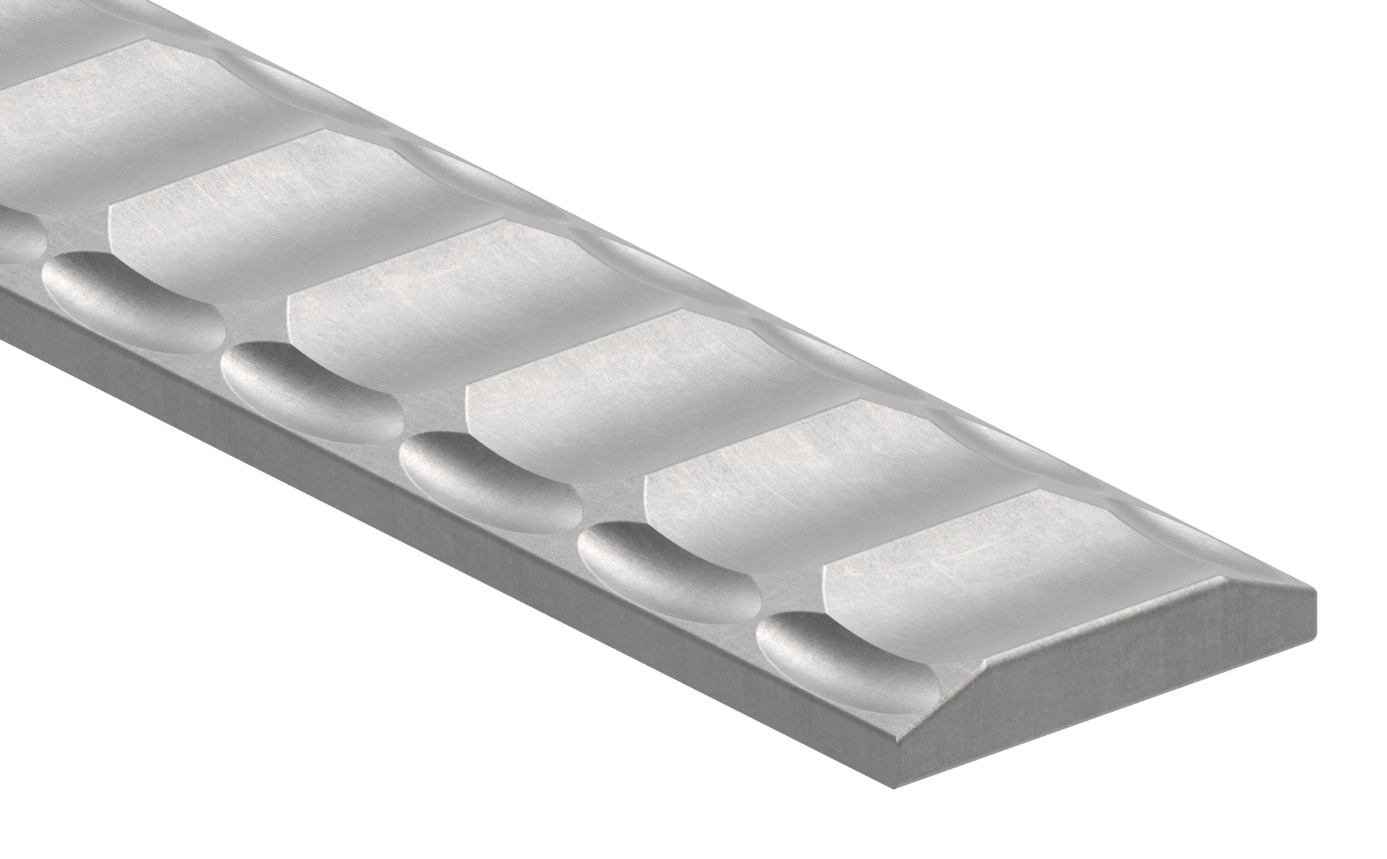 Flacheisen 40x8mm, gewellt und Kanten gehämmert, L: 3000mm