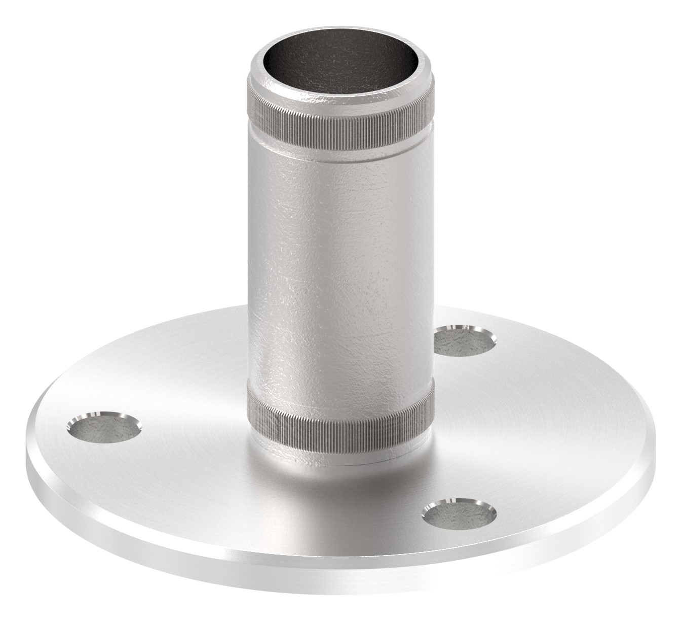 Wand- und Bodenanker mit Rändelung, für Rohr 33,7x2,0mm, V2A