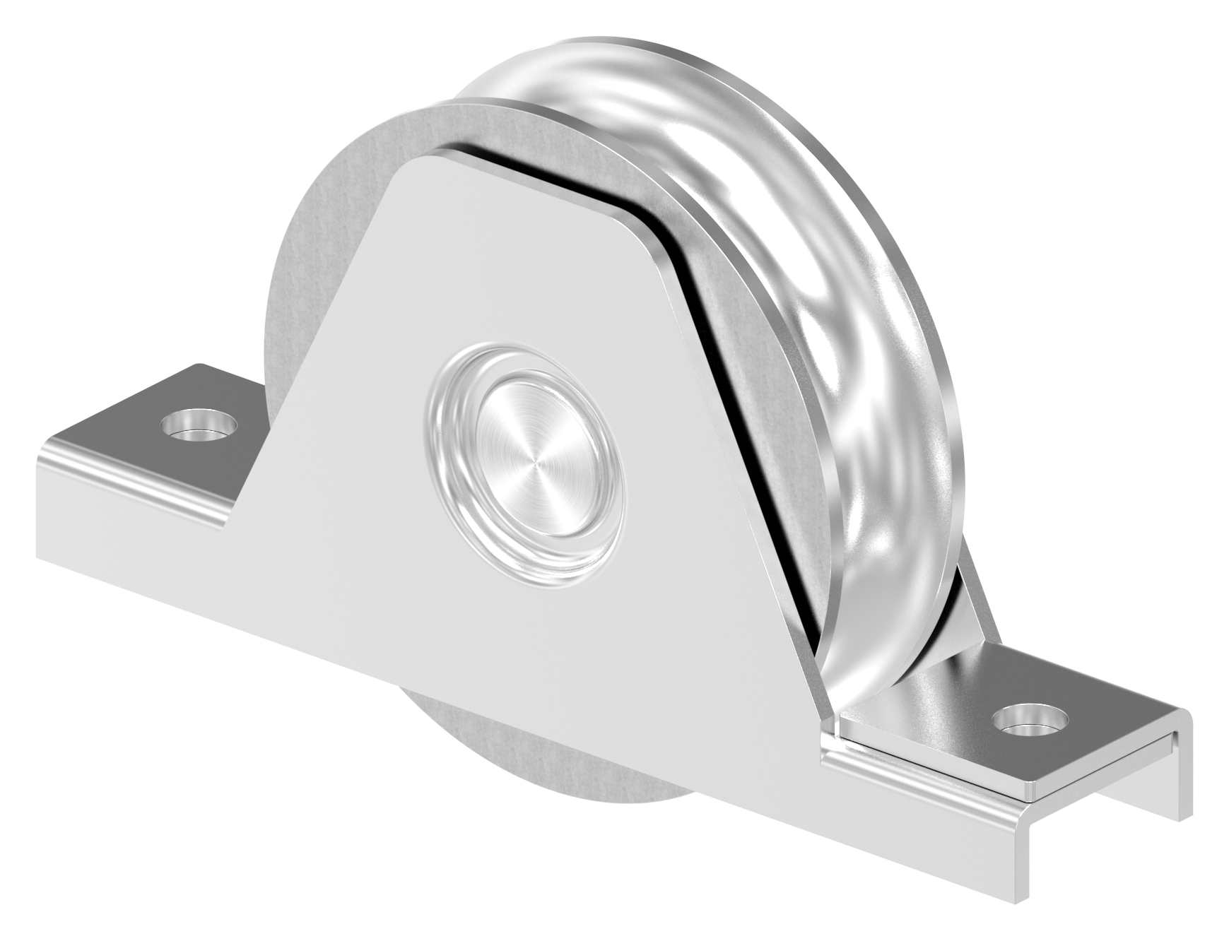 Schiebetorrolle Ø 90mm mit Rundrille Ø 20mm, V4A