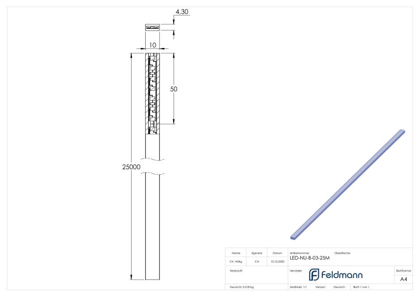 LED Band 25 000mm, Schutzart IP65, neutralweiß 4000K
