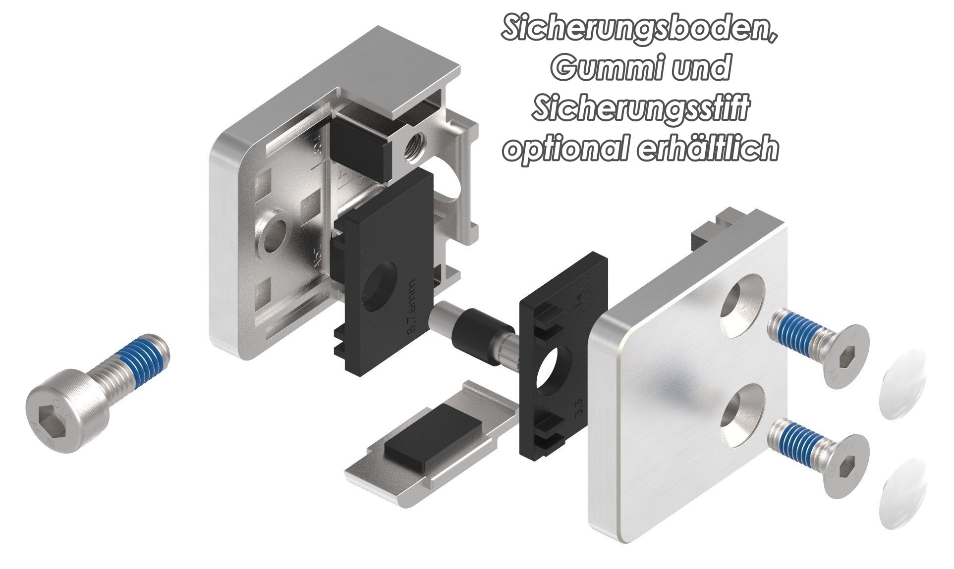 Glasklemme Mod. 31, Anschluss: gerade, in V2A
