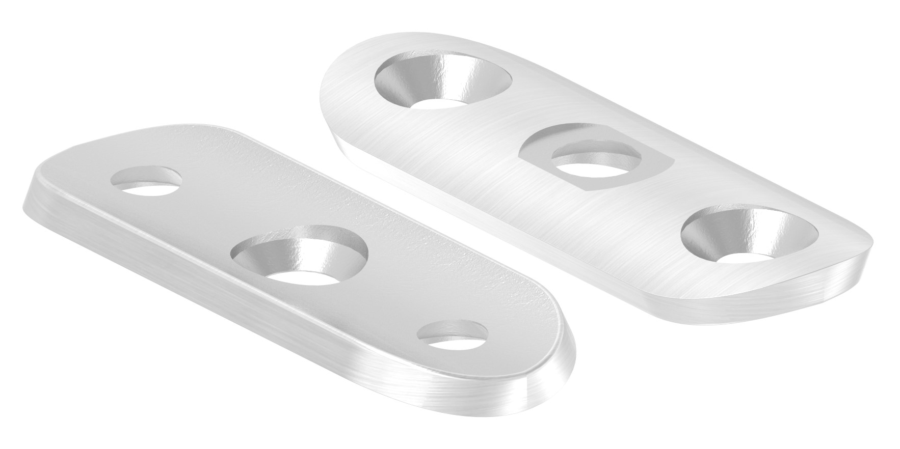 Handlaufanschlussplatte, 48,3mm, Bohrungen gesenkt, V2A