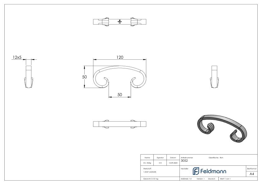 C-Schnecke 12x5mm, 60x120mm